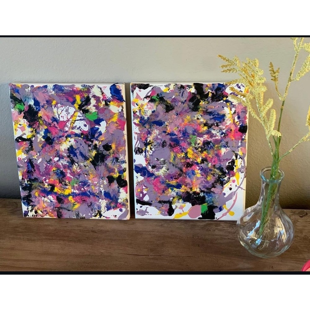 Original Abstract Painting Set Melts 8x10 Canvas Wall Art